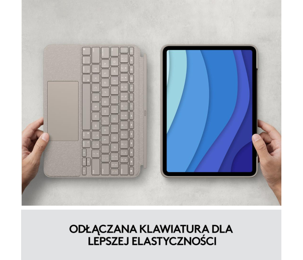 Logitech Combo Touch iPad Pro 11" (1., 2., 3 i 4 gen) piaskowy - 678732 - zdjęcie 11